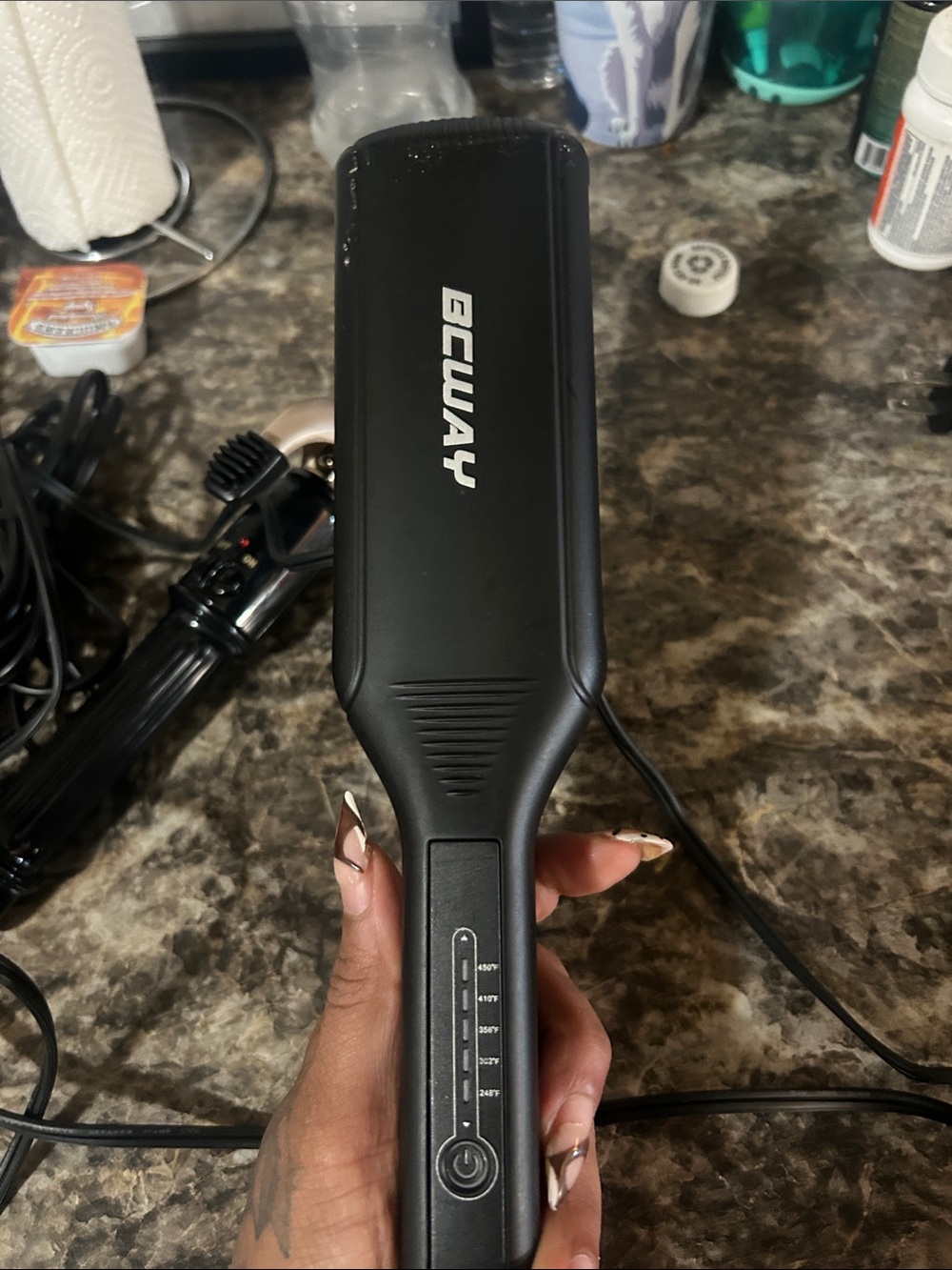 ECWAY Black Hair Straightening Brush
